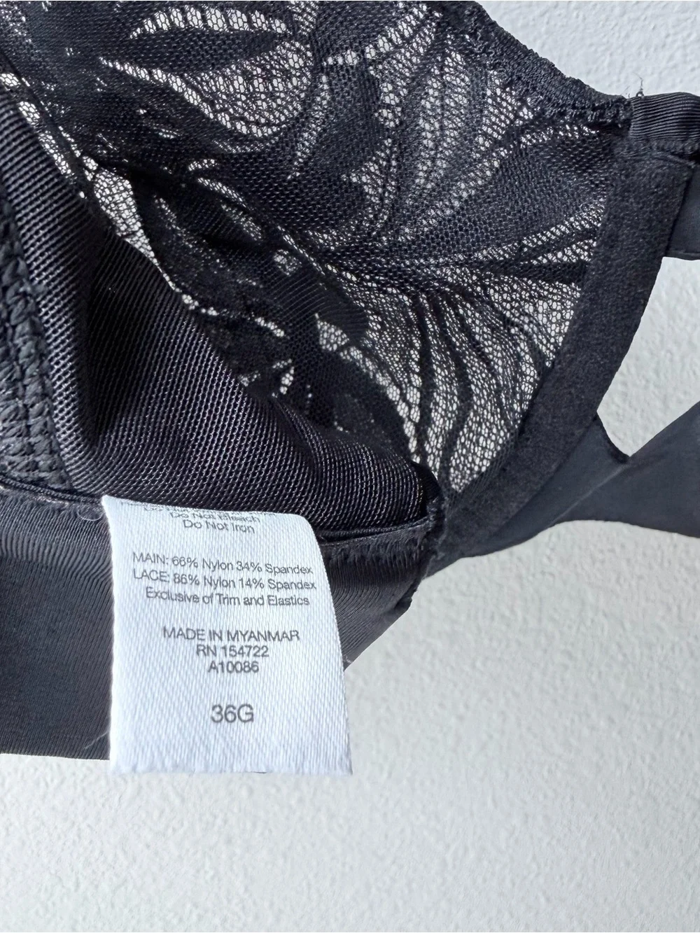 Bare Necessities Black Lace Underwire Support Bra